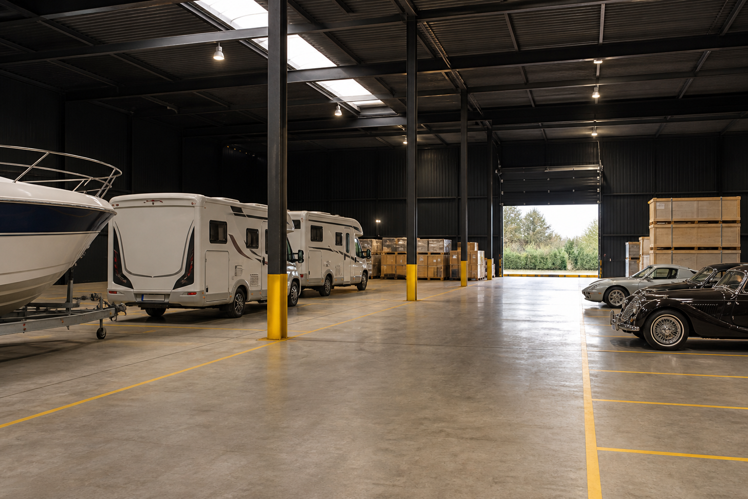 Hallenstellplätze für Wohnmobile, Boote, Oldtimer und Lagergut bei Oschatz